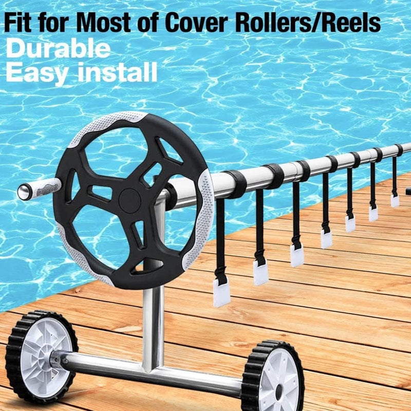 woobles Pool Cover Straps Set, Universal Swimming Pool Cover Roller Fastener Cord Plates Set, Pool Solar Cover Reel Attachment Straps Kit - Image 5